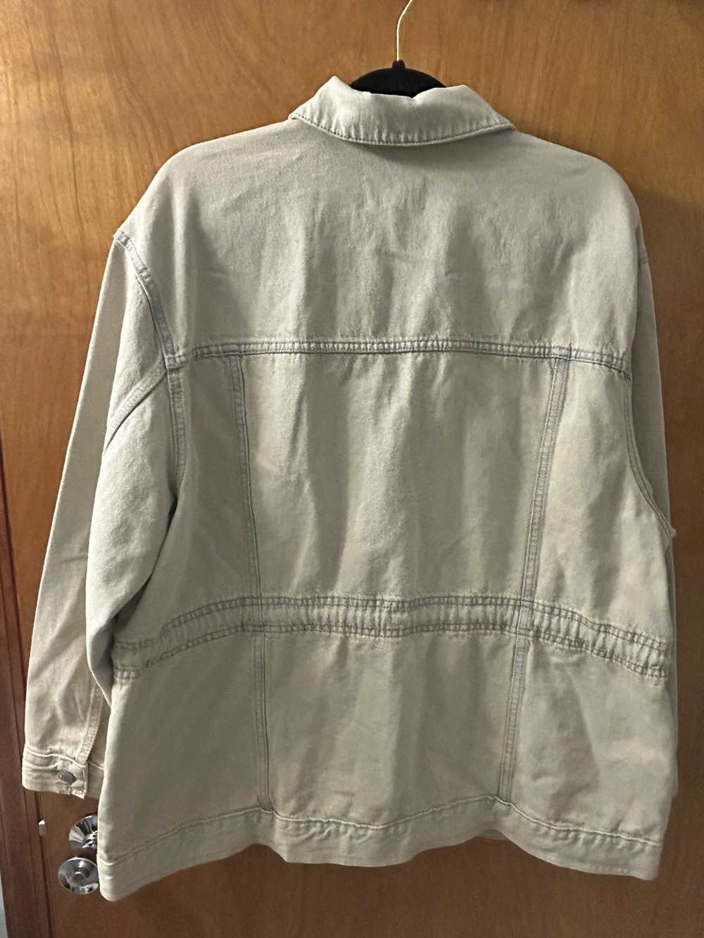 NWT Universal Thread Beige Drawstring Waist Denim Jacket - Picture 4 of 5
